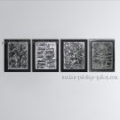 Hand Painted Tetraptych Modern Abstract Painting Wall Art Decoration Ideas