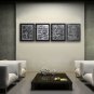 Hand Painted Tetraptych Modern Abstract Painting Wall Art Decoration Ideas