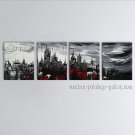 Hand-painted Tetraptych Modern Abstract Painting Wall Art Gallery Wrapped