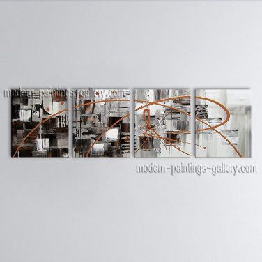 Hand-painted 4 Pieces Modern Abstract Painting Wall Art Decoration Ideas