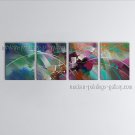 Hand Painted 4 Pieces Modern Abstract Painting Wall Art Gallery Wrapped