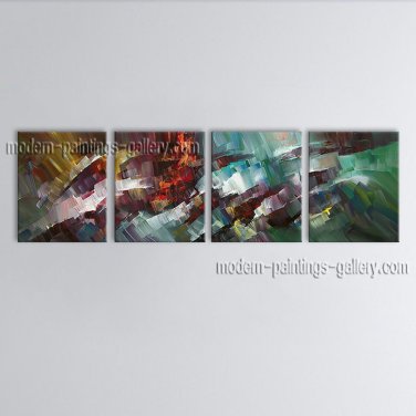 Hand-painted Tetraptych Modern Abstract Painting Wall Art Artwork Pictures