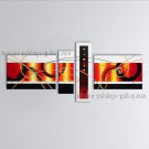 Hand Painted 4 Pieces Modern Abstract Painting Wall Art Oil On Canvas