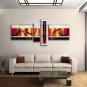 Hand Painted 4 Pieces Modern Abstract Painting Wall Art Oil On Canvas