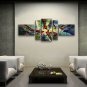 Hand-painted Pentaptych Modern Abstract Painting Wall Art Gallery Wrapped
