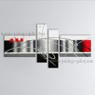 Hand-painted 4 Pieces Modern Abstract Painting Wall Art Inner Framed