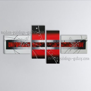 Handmade Tetraptych Modern Abstract Painting Wall Art On Canvas Artworks
