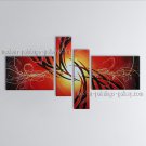 Hand Painted Tetraptych Modern Abstract Painting Wall Art Inner Stretched