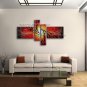 Hand Painted Tetraptych Modern Abstract Painting Wall Art Inner Stretched