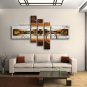 Hand-painted Pentaptych Modern Abstract Painting Wall Art Inner Stretched