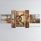 Hand-painted Pentaptych Modern Abstract Painting Wall Art Inner Stretched