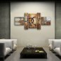 Hand-painted Pentaptych Modern Abstract Painting Wall Art Inner Stretched