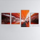 Hand-painted 4 Pieces Modern Abstract Painting Wall Art Gallery Wrapped