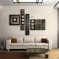 Hand-painted Pentaptych Modern Abstract Painting Wall Art Inner Stretched