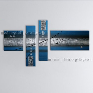 Hand Painted 4 Pieces Modern Abstract Painting Wall Art Decoration Ideas