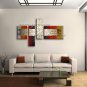 Hand-painted 4 Pieces Modern Abstract Painting Wall Art Inner Framed