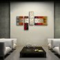 Hand-painted 4 Pieces Modern Abstract Painting Wall Art Inner Framed