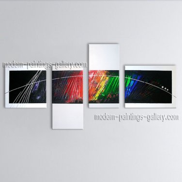 Hand-painted Tetraptych Modern Abstract Painting Wall Art Inner Framed