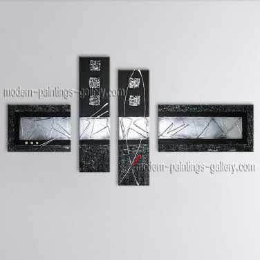 Hand-painted 4 Pieces Modern Abstract Painting Wall Art Interior Design