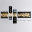 Hand Painted 4 Pieces Modern Abstract Painting Wall Art Inner Stretched