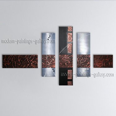 Handmade Artcrafts 5 Pieces Modern Abstract Painting Wall Art Inner Framed