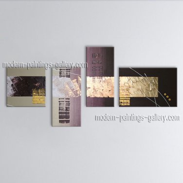Hand Painted 4 Pieces Modern Abstract Painting Wall Art Artist Artworks