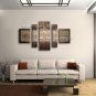 Hand-painted Pentaptych Modern Abstract Painting Wall Art Gallery Wrapped
