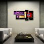 Hand-painted 4 Pieces Modern Abstract Painting Wall Art Inner Framed