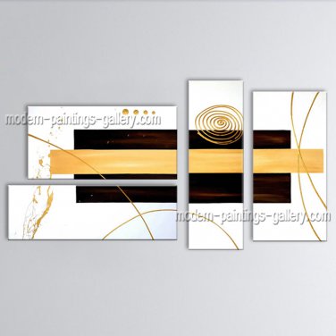 Hand Painted Tetraptych Modern Abstract Painting Wall Art Interior Design