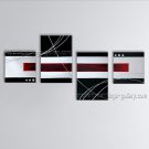 Hand-painted 4 Pieces Modern Abstract Painting Wall Art Gallery Wrapped
