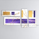 Hand Painted Tetraptych Modern Abstract Painting Wall Art Inner Stretched