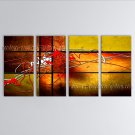 Hand Painted Tetraptych Modern Abstract Painting Wall Art Ready To Hang