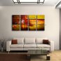 Hand Painted Tetraptych Modern Abstract Painting Wall Art Ready To Hang