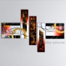 Hand-painted Pentaptych Modern Abstract Painting Wall Art Inner Stretched