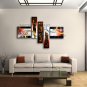 Hand-painted Pentaptych Modern Abstract Painting Wall Art Inner Stretched
