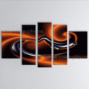 Handmade Pentaptych Modern Abstract Painting Wall Art Sci-fi Oil On Canvas