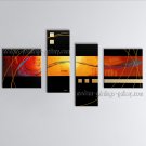 Hand Painted 4 Pieces Modern Abstract Painting Wall Art Contemporary Decor