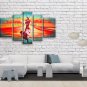 Handmade 5 Pieces Modern Abstract Painting Wall Art Figure Oil On Canvas