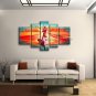 Handmade 5 Pieces Modern Abstract Painting Wall Art Figure Oil On Canvas