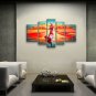 Handmade 5 Pieces Modern Abstract Painting Wall Art Figure Oil On Canvas