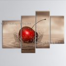 Handmade 4 Pieces Modern Abstract Painting Wall Art Apple Oil Paintings