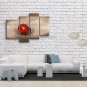 Handmade 4 Pieces Modern Abstract Painting Wall Art Apple Oil Paintings