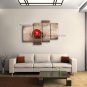 Handmade 4 Pieces Modern Abstract Painting Wall Art Apple Oil Paintings