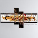 Handmade Tetraptych Modern Abstract Painting Wall Art Contemporary Decor