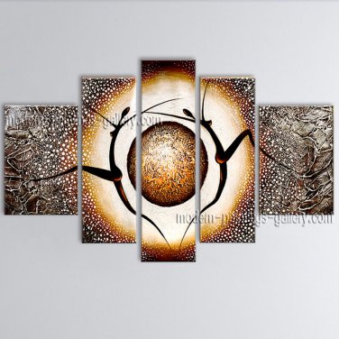 Handmade 4 Pieces Modern Abstract Painting Wall Art Figure Gallery Wrapped