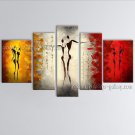 Pentaptych Modern Abstract Painting Wall Art Figure Inner Stretched