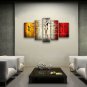 Pentaptych Modern Abstract Painting Wall Art Figure Inner Stretched