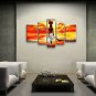 Pentaptych Modern Abstract Painting Wall Art Figure Inner Stretched
