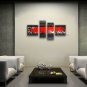 Hand-painted Tetraptych Modern Abstract Painting Wall Art Inner Framed