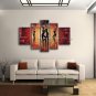 Pentaptych Modern Abstract Painting Wall Art Figure Gallery Wrapped